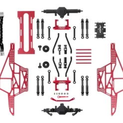 Furitek 1/24 Rampart CNC Machined Monster Truck Full Chassis Kit Red -RC TRUCKS Outlet Shop ftk fur 2117 1
