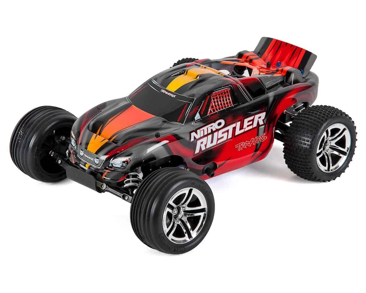 Traxxas Nitro Rustler: 1/10-Scale Nitro-Powered 2WD Stadium Truck Silver/Red 3 Traxxas Nitro Rustler: 1/10-Scale Nitro-Powered 2WD Stadium Truck Silver/Red